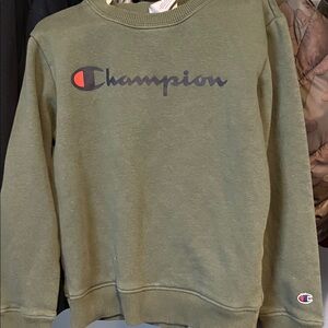 Champion Men's Olive Crewneck Sweater